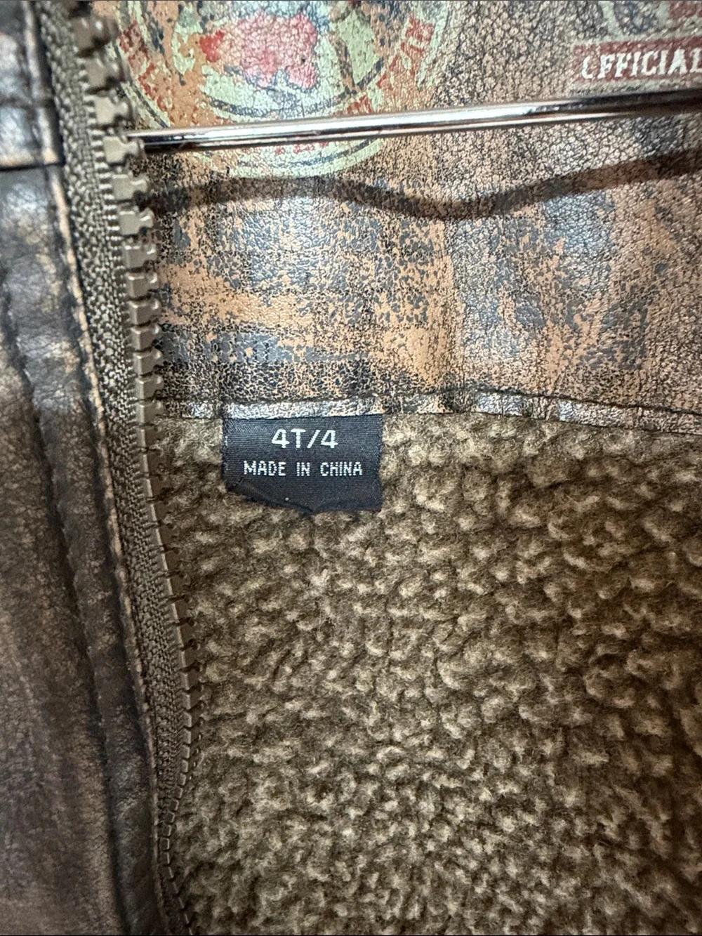 Hawke & Co Toddler Adventure Legends Faux Leather Sherpa Bomber Jacket 4T. *FLAW